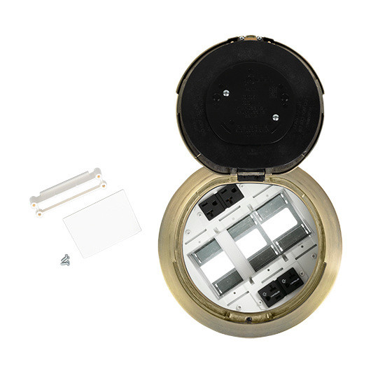 Wiremold 8AT2PCRSB 8in Prewired Flush Satin Brass Assembly Marked Controlled