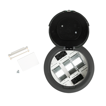 Wiremold 8ATC2PGY-50 8in Prewired Surface Poke-Thru W 50ft Lead Grey