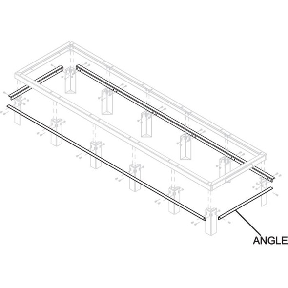 Middle Atlantic SANGLE24-3-48 Support Angles, 3 Bay, 48"D x 24"W SNE Racks