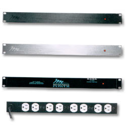 Middle Atlantic PD-815R-PL 8 OUTLET, SINGLE 15 AMP CIRCUIT, SURGE/SPIKE PROTECTED RACKMOUNT POWER DISTRIBUTION W/9ft CORD, BLACK POWDERCOAT FINISH