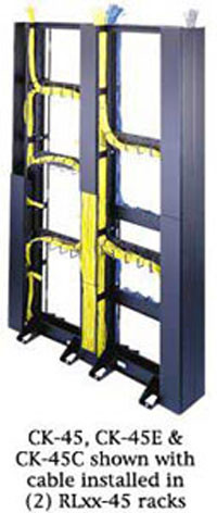 Middle Atlantic CK-45C CK-45 AND CK-45E CABLE ORGANIZER COVERS FOR 45 SPACE RL OPEN FRAME RACK, 2 PIECES, BLACK FINISH