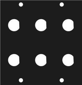 Middle Atlantic 1/2BNC6 UCP Panel with Six 1/2" BNC Punchouts