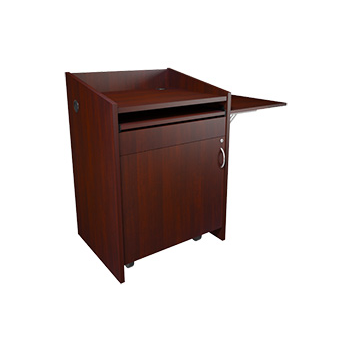 Middle Atlantic L2LDC2FCMGC Pre-Configured L2 Series Lectern with Connectivity & Flip Up Shelf - Grained Cherry