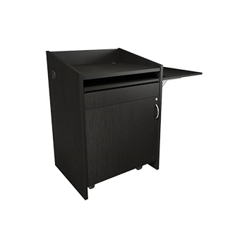 Middle Atlantic L2LDC2FCMGE Pre-Configured L2 Series Lectern with Connectivity & Flip Up Shelf - Grained Ebony