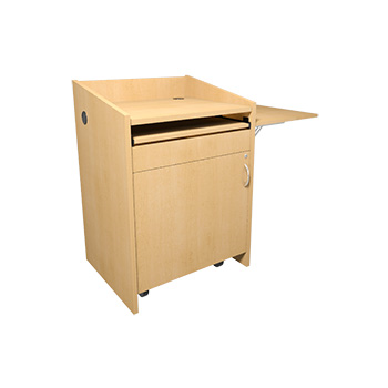 Middle Atlantic L2LDC2FCMKM Pre-Configured L2 Series Lectern with Connectivity & Flip Up Shelf - Knotted Maple
