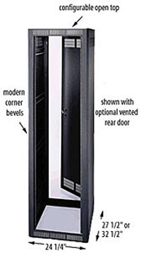 Middle Atlantic WRK-44SA-32LRD 44 RU WRK-SA Series 24-1/4 Inch Wide Rack, 32 Inches Deep without Rear Door