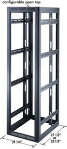 Middle Atlantic WRK-40-27LRD 40 RU WRK Series 24-1/4 Inch Wide Rack, 27 Inches Deep without Rear Door