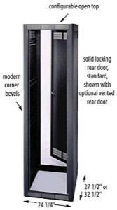 Middle Atlantic WRK-24SA-27LRD 24 RU WRK-SA Series 24-1/4 Inch Wide Rack, 27 Inches Deep without Rear Door