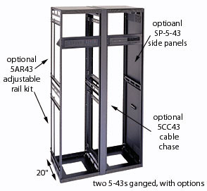 Middle Atlantic 5-43-26 43 SPACE 75 1/4in READY-TO-ASSEMBLE RACK FRAME, 26in DEEP