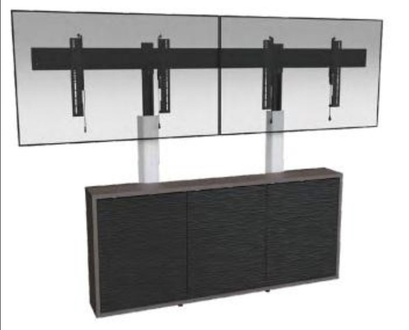 Middle Atlantic C3K1D1HA0D7ZPLWH C3 Series HPL Woodkit, 1 Bay, 32 Inches High, 5th Ave Elm with White Gloss Doors