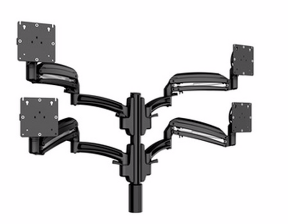 Middle Atlantic MM3-C-420-BK MM3 Series Quad 2x2 Monitor Dynamic Column Mount