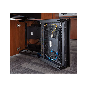 Middle Atlantic T5-RACK-KIT T5 Conference Table with,3-Space Swing Out, Lever Lock and Cable Management Kit