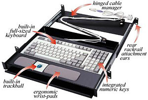 Middle Atlantic RM-KB 1 SPACE 1 3/4in RACKMOUNT COMPUTER KEYBOARD WITH TRACKBALL