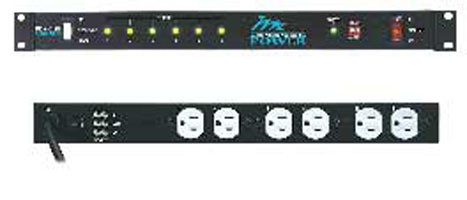 Middle Atlantic PDS-615R 6 OUTLET, SEQUENCED 15 AMP CIRCUIT, RACKMOUNT POWER DISTRIBUTION W/9ft CORD, PLACK POWDERCOAT FINISH