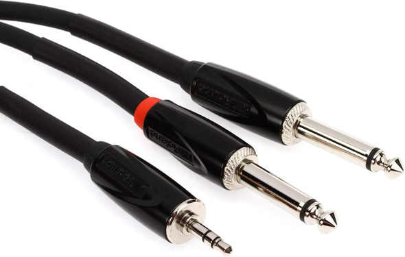 Roland Video RCC-15-3528V2 3.5mm TRS Male to Dual 1/4 TS Male Y-Cable (15)