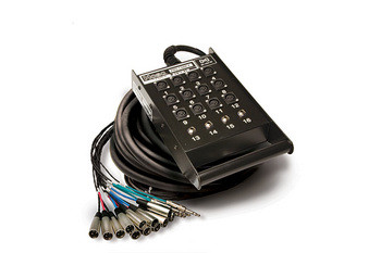 Hosa SH-12X4-100 Pro-Conex Stage Box Snake, Hosa 12 x XLR Sends and 4 x 1/4 in TRS Returns, 100 ft