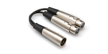 Hosa YXF-101.5 Y Cable, Dual XLR3F to XLR3M, 18 in