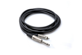 Hosa HPR-005 Pro Unbalanced Interconnect, REAN 1/4 in TS to RCA, 5 ft