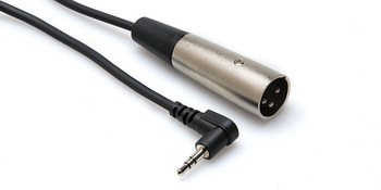 Hosa XVM-101M Camcorder Microphone Cable, Right-angle 3.5 mm TRS to XLR3M, 1 ft