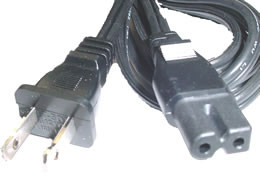 Hosa PWP-461 Power Cord, IEC C7 polarized to NEMA 1-15P, 8 ft