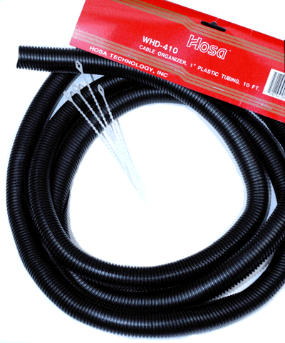 Hosa WHD-410 Split-loom Cable Organizer, Black Plastic, 1 in x 10 ft