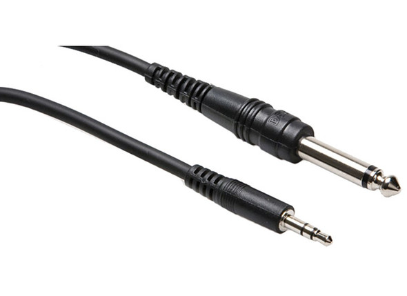 Hosa CMP-103 Mono Interconnect, 1/4 in TS to 3.5 mm TRS, 3 ft