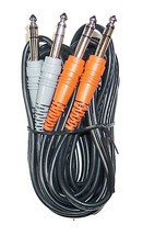 Hosa CSS-201 Stereo Interconnect, Dual 1/4 in TRS to Same, 1 m