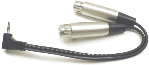 Hosa CYX-405F Camcorder Microphone Cable, Dual XLR3F to Right-angle 3.5 mm TRS, 5 ft