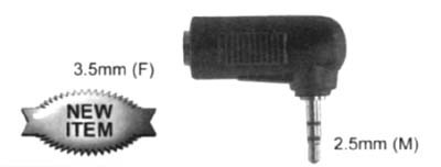 Hosa GMP-467 Right-angle Adapter, 3.5 mm TRS to 2.5 mm TRS