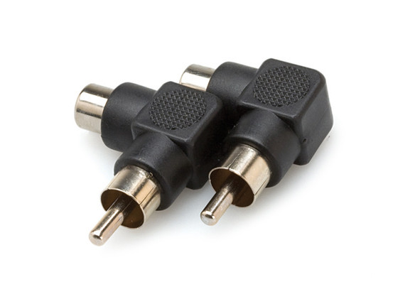 Hosa GRA-259 Right-angle Adapters, RCA to Same, 2 pc
