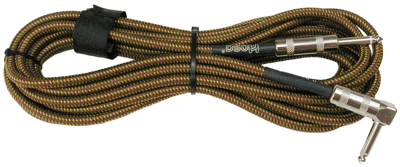 Hosa GTR-518R Tweed Guitar Cable, Hosa Straight to Right-angle, 18 ft