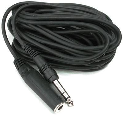 Hosa HPE-325 Headphone Extension Cable, 1/4 in TRS to 1/4 in TRS, 25 ft
