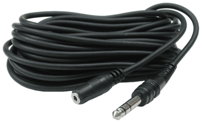 Hosa MHE-325 Headphone Adapter Cable, 3.5 mm TRS to 1/4 in TRS, 25 ft