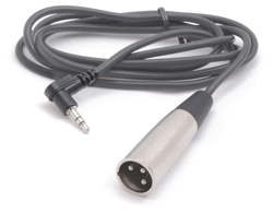Hosa XVM-115M Camcorder Microphone Cable, Right-angle 3.5 mm TRS to XLR3M, 15 ft