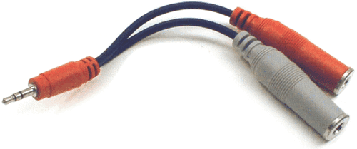 Hosa YMP-137 Stereo Breakout, 3.5 mm TRS to Dual 1/4 in TSF