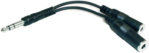 Hosa YPP-118 Y Cable, 1/4 in TRS to Dual 1/4 in TRSF