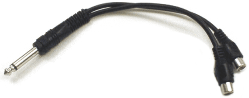 Hosa YPR-103 Y Cable, 1/4 in TS to Dual RCAF