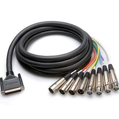 Hosa AES-805Y AES/EBU Snake, DB25 to 4 x XLR3M and 4 x XLR3F, 5 m