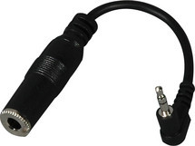 Hosa MHE-100.5 Headphone Adapter, 1/4 in TRS to Right-angle 3.5 mm, 6 in