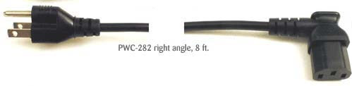 Hosa PWC-148R Power Cord, Right-angle IEC C13 to NEMA 5-15P, 8 ft