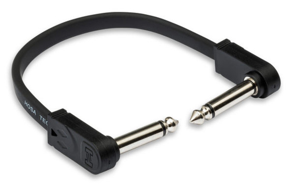 Hosa CFP-106 Flat Guitar Patch Cable, Molded Low-profile Right-angle to Same, 6 in