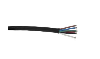 Liberty Cable 14-6C-RGBW-BLK Black 14 AWG 6 Conductor RGB Strip Lighting Cable