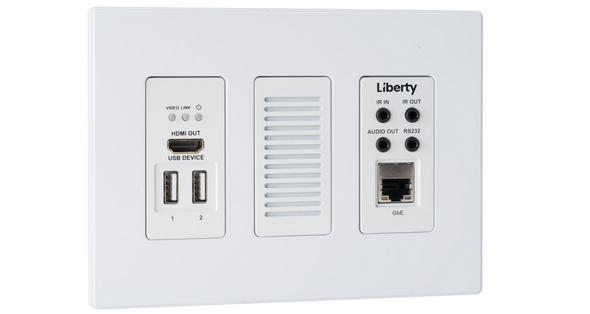 Liberty Cable IPEX6002U-WP-W DigiIP 6000 Series SDVoE Wall Plate Decoder