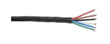 Liberty Cable 16-6C-RGBW-BLK Black 16 AWG 6 Conductor RGB LED Strip Lighting Cable