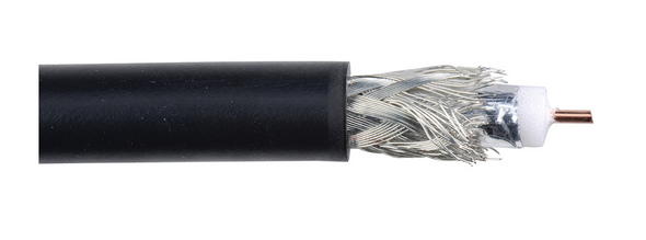 Liberty Cable RG6-CATV-DB-BLK 1000' Black RG6 CCS dual shielded coaxial outside plant cable swept to 3.0 GHz Reel