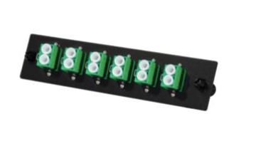 Liberty Cable RF-12PLSM-6DLCA insert Panel -- 1 slot -- single mode OS2-- 6 duplex LC/APC (angled)