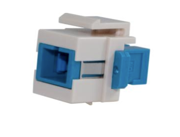 Liberty Cable ISKM-SMSSC-WH Fiber optic keystone adapter -- simplex SC to SC -- OS2