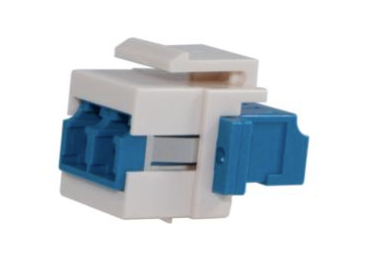 Liberty Cable ISKM-SMDLC-WH Fiber optic keystone adapter -- duplex LC to LC -- OS2