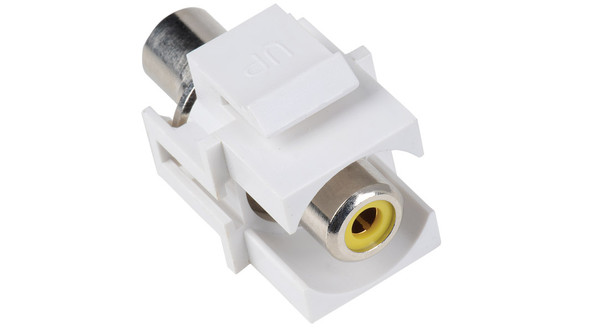 Liberty Cable ISK-RCAF-GRN-WH Keystone compatible RCA connector pass through inserts