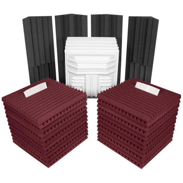 Auralex ROOMDLXPLUSBUR Deluxe Plus Roominator Kit Burgandy